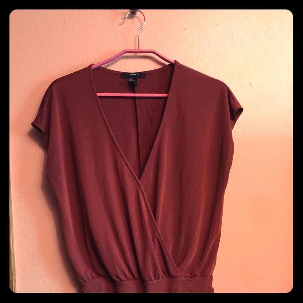 Burgundy surplice  bodysuit